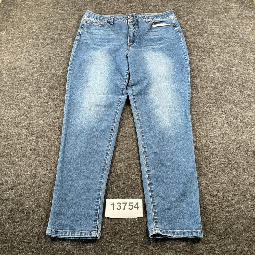 Nine West Jeans Women 14 Blue Excellent Cigarette High Rise Skinny Ankle Denim